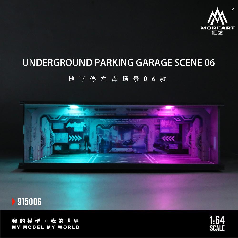 More Art 1:64 Underground Parking Garage Scene Model 06 ,Lighting Parking Lot Diorama For Display&Collection&Gift