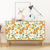 Peel and Stick Orange Fruit Wallpaper Kitchen Decor Floral Leaves Self-Adhesive Contact Paper