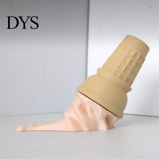 Desk Accessories for Office Melting Ice Cream Ornament, 3D Printed Cone Colorful Entryway Ornaments Sculpture, Fun Tabletop Ornament Home Decoration