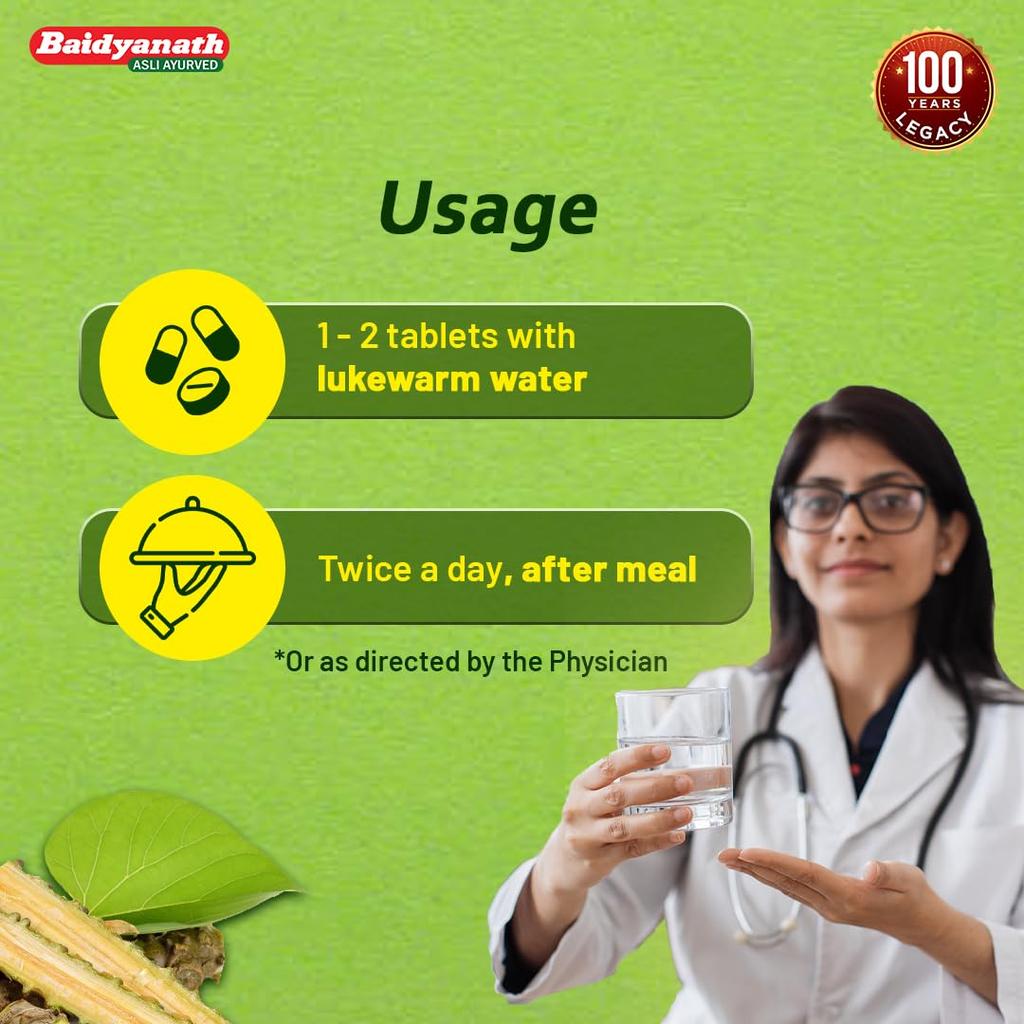 Baidyanath Guduchi Giloy Ghan Bati Tablets 60 Nos Pack Ayurvedic Immunity Booster Giloy Tablets for Wellness