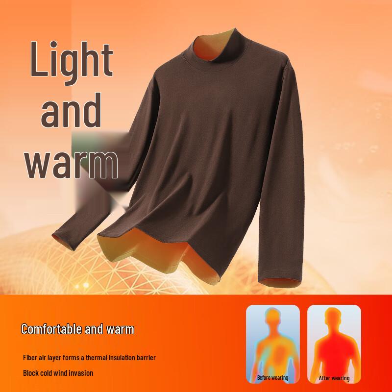 Jeanswest Men's Fleece-Lined High-Neck Thermal Base Layer Top