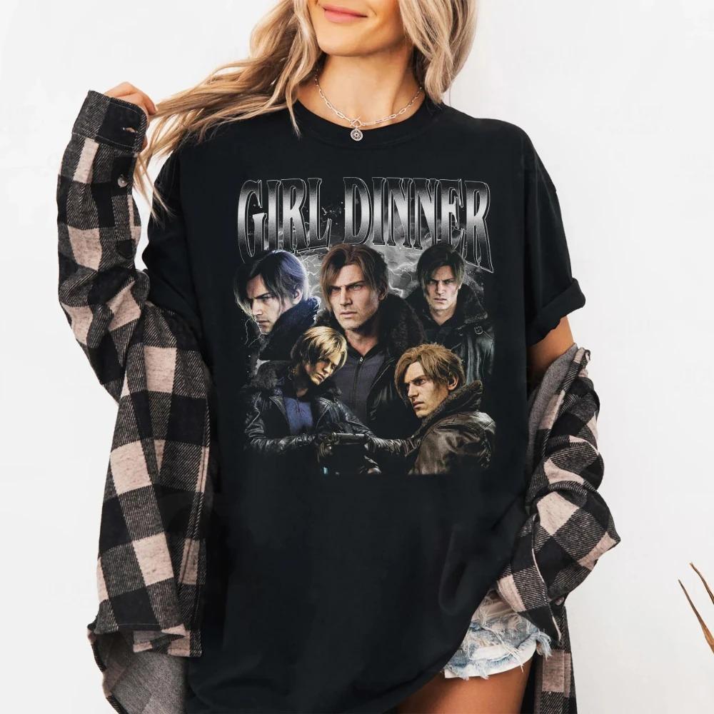 Resident Evil Requiem Леон С Кеннеди Девушка Ужин Рубашка Грейс Эшкрофт Temu Вескер Футболка Футболка С Коротким Рукавом Женская Всесезонная 4XL