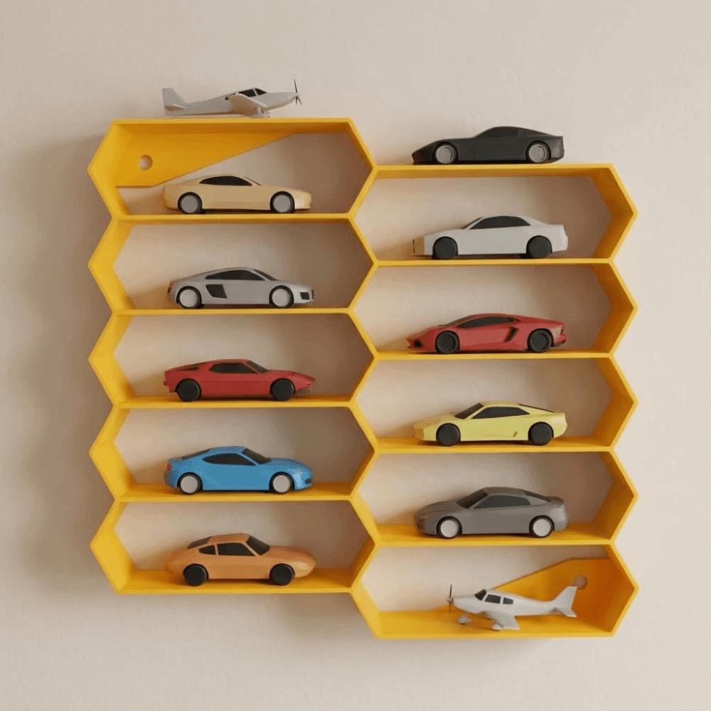 3D Printing Car Model Display Rack 10 Grids Wall-mounted Car Model Protective Case Compact Creative Cars Model Storage Box