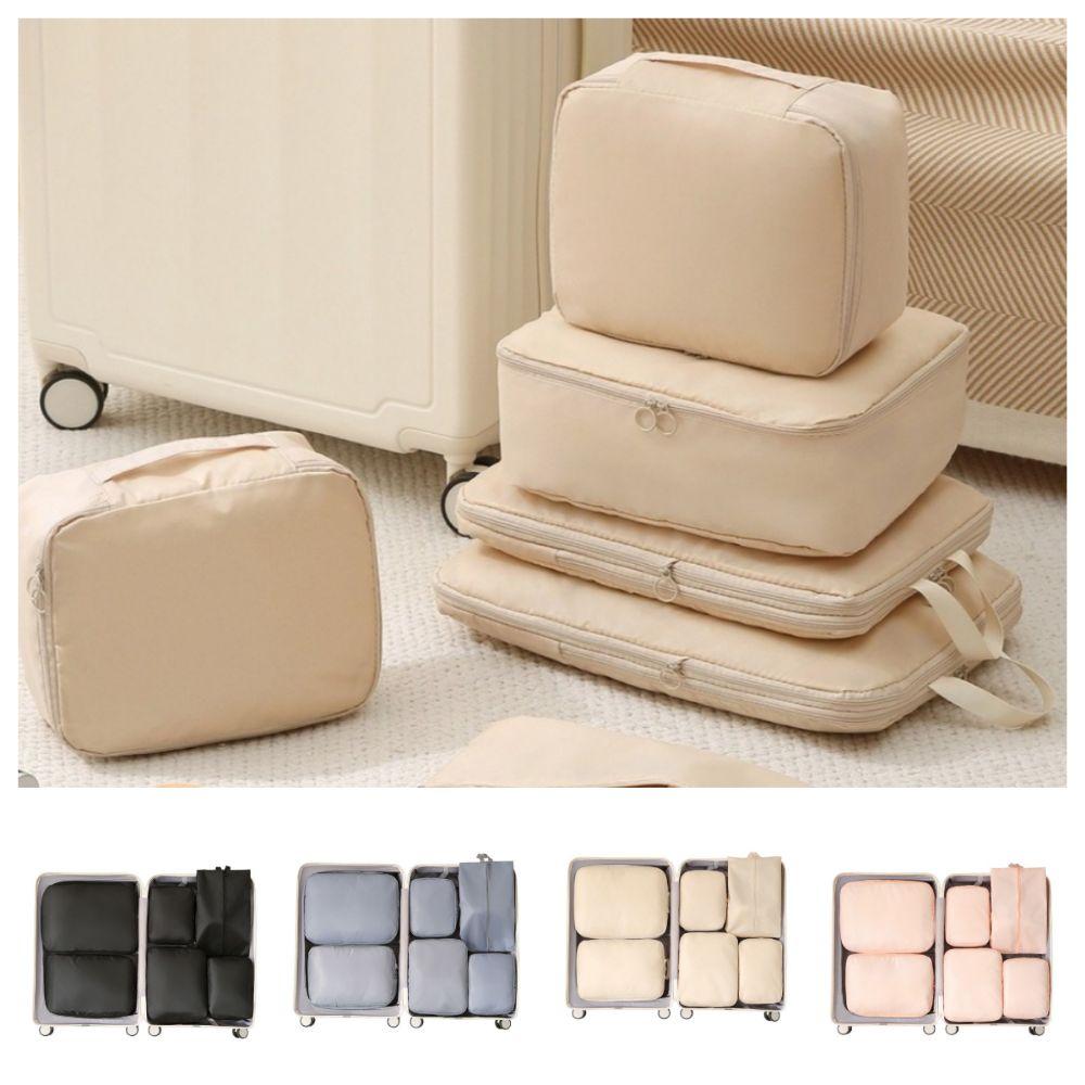 6Pcs/Set Large Capacity Luggage Compression Bag Washable Dampproof Travel Organizer Bags Portable Folding Packing Cubes Set