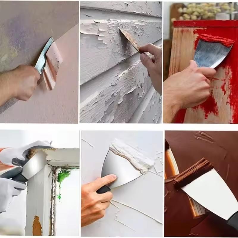 2/3/4/5 inch carbon steel dough knife scraper, various size spatula for paint and wall repair, household and industrial cleaning