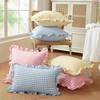 Lotus Leaf Skirt Edge Ruffled Edge Pillowcase Plaid Print Art Cushion Cover  Home Decoration