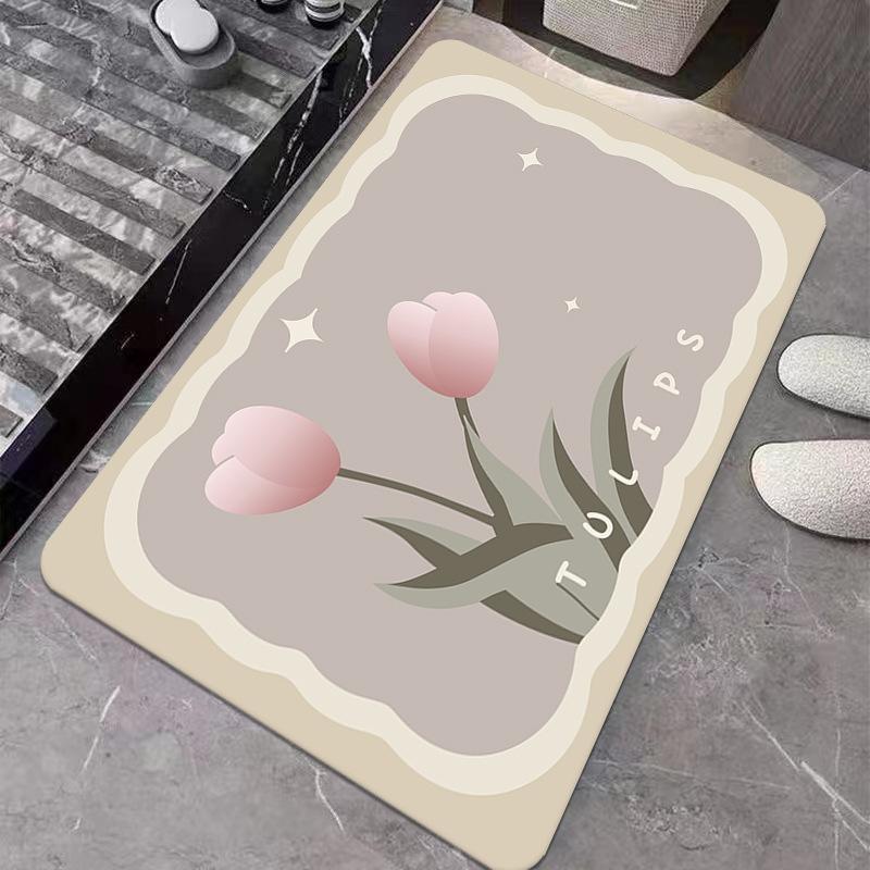 New Diatom Mud Mat Home Cartoon Carpet Toilet Moisture-wicking Foot Mat Easy To Clean Bathroom Mat Durable Durable