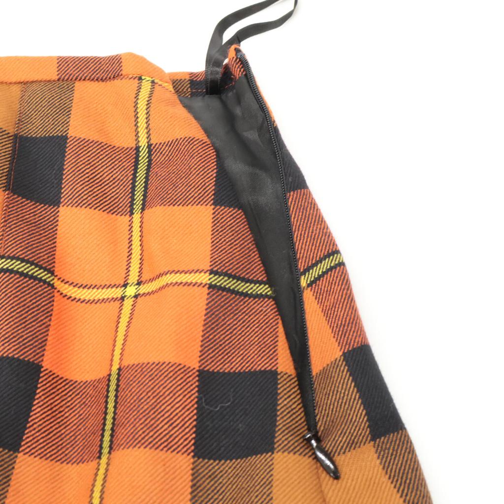 O’Neil of Dublin Checked long quilted skirt skirt 40 OrangeUsed