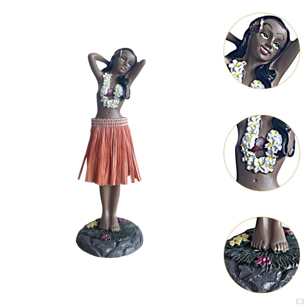 Hawaiiansk instrumentbrädesdocka 6,3" hög Samlarfigurer för Bröllop Kontor Fest Födelsedag Bord