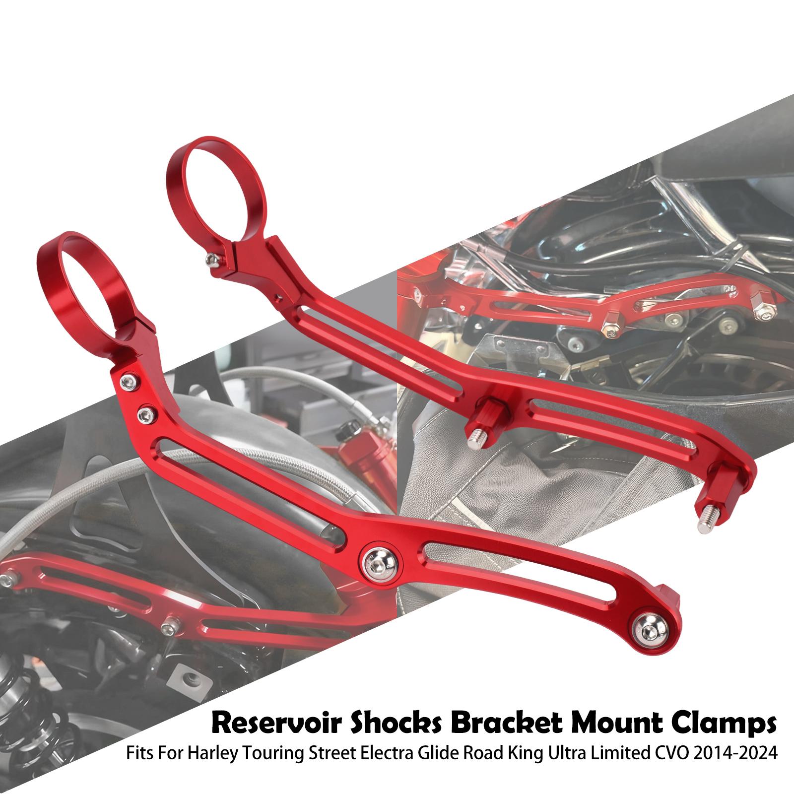

Motorcycle Remote Reservoir Shocks Bracket Mount Clamps Fit for Harley Touring Road King Electra Glide CVO 2014-2024 FLTR Reservoir Brackets B