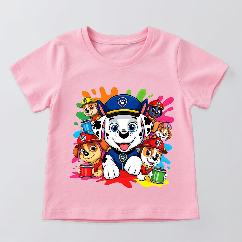 Paw Patrol Children's Print T-Shirt Casual Boys and Girls Short-Sleeve Summer Clothes