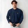 Polo da uomo a maniche lunghe Casual da lavoro Pullover Traspiranti Leggere Camicie da golf Vestibilità comoda Camicia a maniche lunghe con bottoni e colletto per uomo