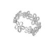 925 Sterling Silver Floral Shadow Lace Ring: Elegant Hollowed-Out Flower Design for Women