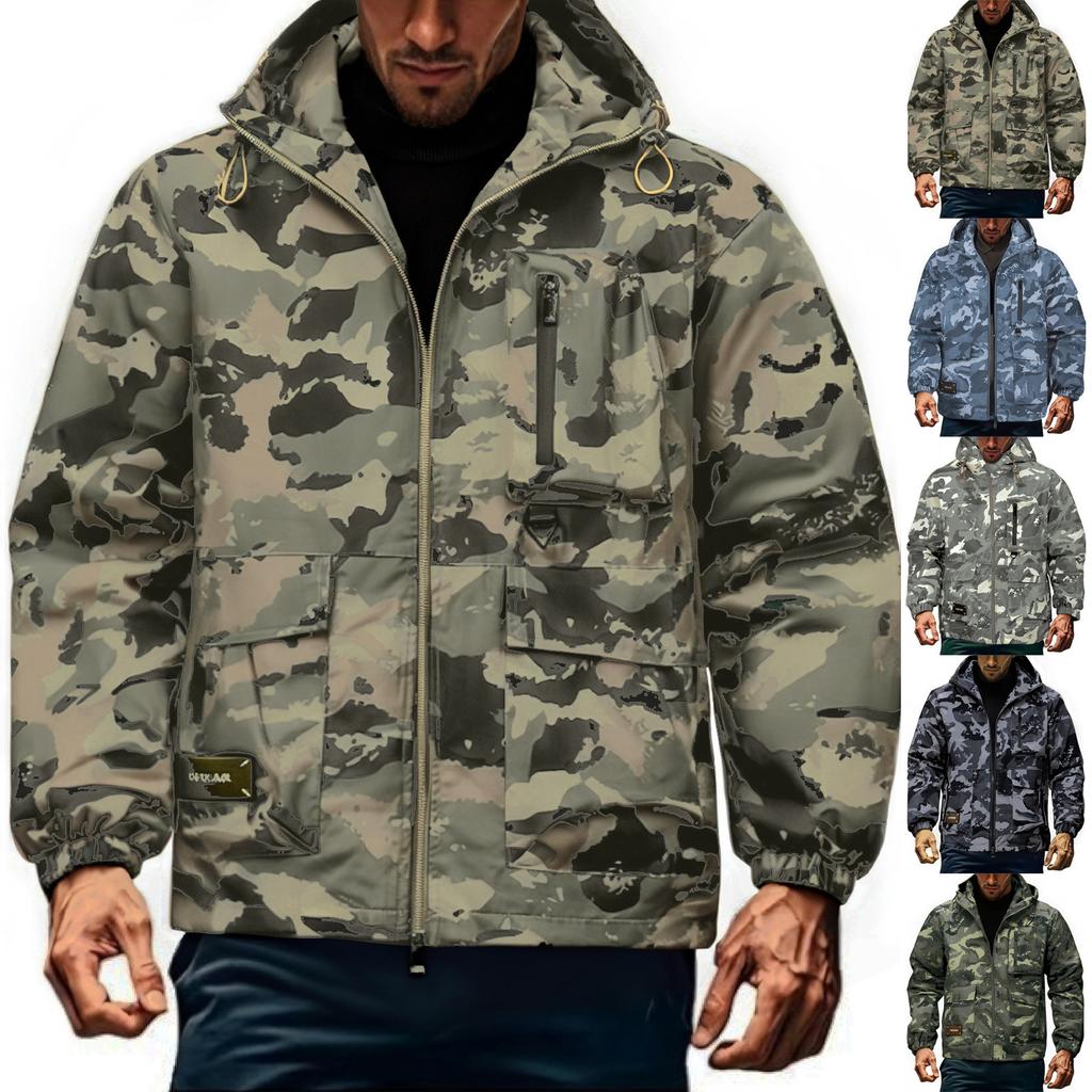 Men's Hooded Camouflage Jacket, Fashionable Jacket