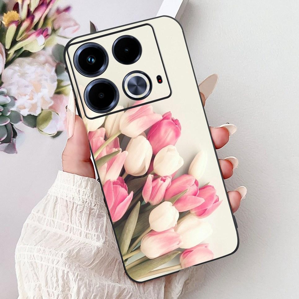 For Cover Infinix Note 40 40x 40Pro Plus Note40 Pro+ Phone Case Colorful Flower Butterfly Lxuru Women Fashion Soft Siliocne Etui