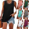 Womens Casual Loose Color SleevelessTops Blouses Vests
