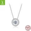 Shining Smart Moissanite Necklace Valentine'S Day S925 Silver D Moissanite Necklace Collarbone Chain