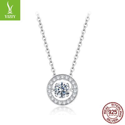 Shining Smart Moissanite Necklace Valentine'S Day S925 Silver D Moissanite Necklace Collarbone Chain