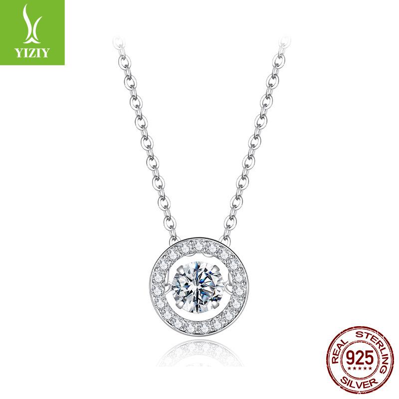 Shining Smart Moissanite Necklace Valentine'S Day S925 Silver D Moissanite Necklace Collarbone Chain