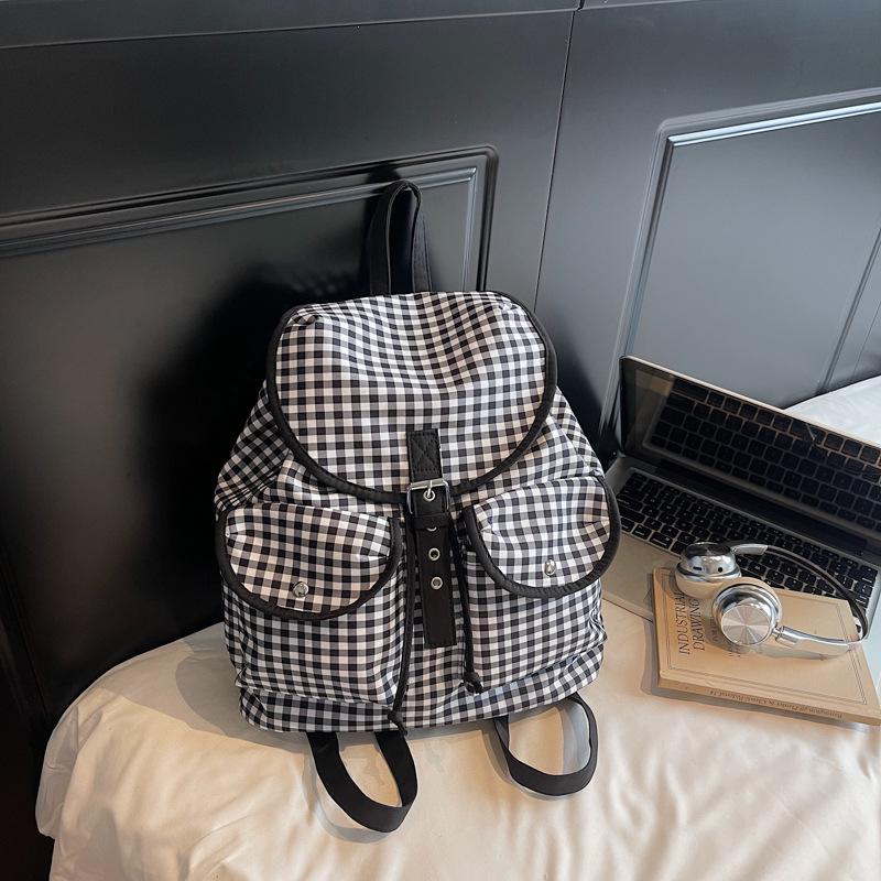 Cross-Border 2025 Plaid Commuter Backpack - Large Capacity, Versatile Schoolbag