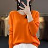 Women's Slimming V-Neck Pure Wool Cashmere Sweater - Soft, Seamless Knitwear Base Layer
