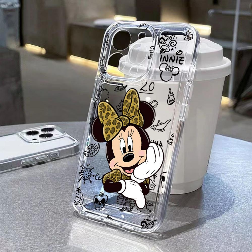 Phone Case For Samsung Galaxy S26 S25 S24 S23 S22 S21 S20 FE Note20 Note10 Edge Plus Ultra Lite 5G Clear Leopard Minnies Mickeys
