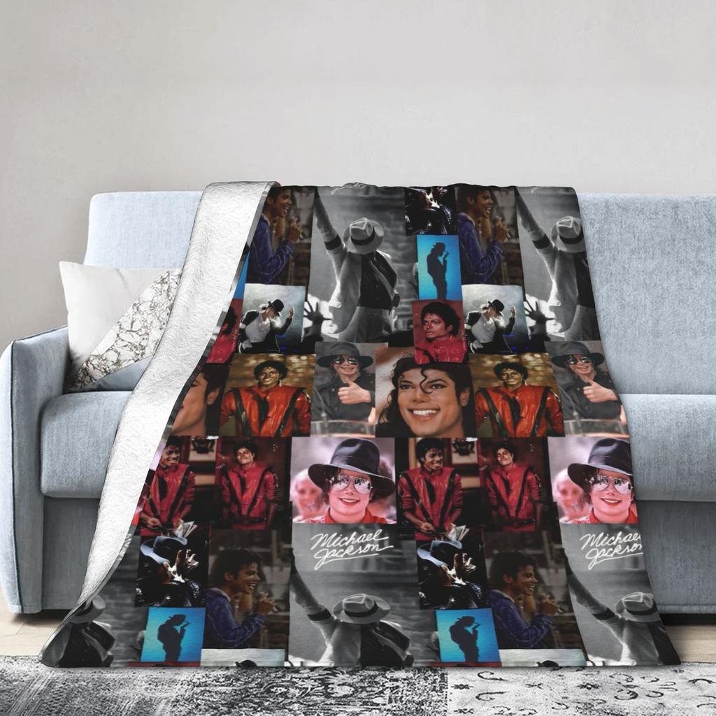 Super Star Michael Jackson Blankets Fleece Winter Portable Lightweight Throw Blankets for Home Travel Plush Thin Quilt