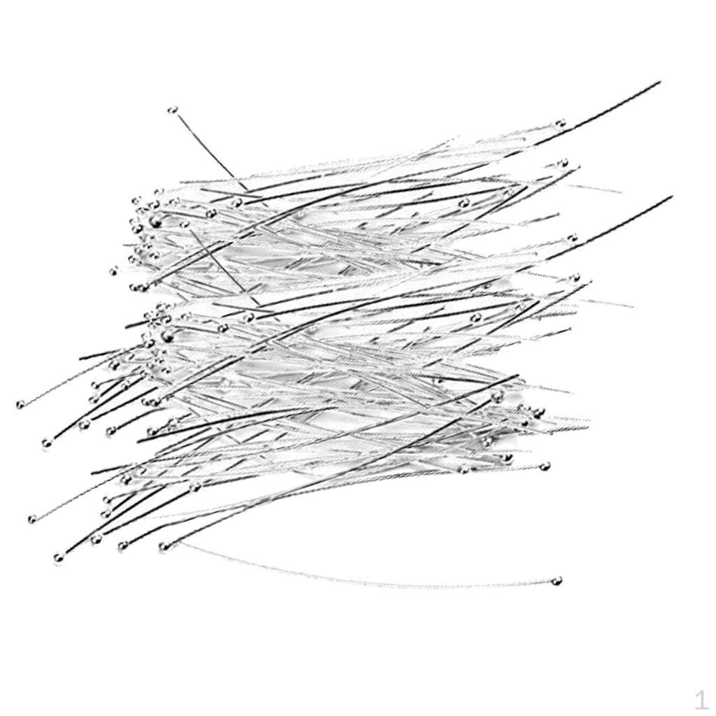 

100 шт. Серебристые простые концевые штифты для