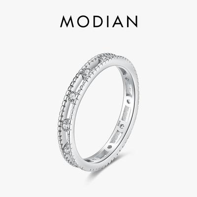 Modian Silver Rings Stackable Vintage Finger Platinum Plated Rings For Women Wedding 925 Sterling Silver Fine Jewelry
