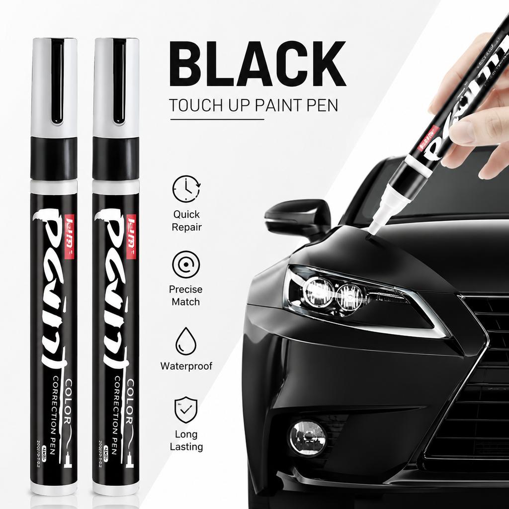 Black Car Touch Up Paint Pen Auto Wheel Body Scratch Repair Pen Waterproof Permanent Coating Restoration Accessory Touchup Paint2
