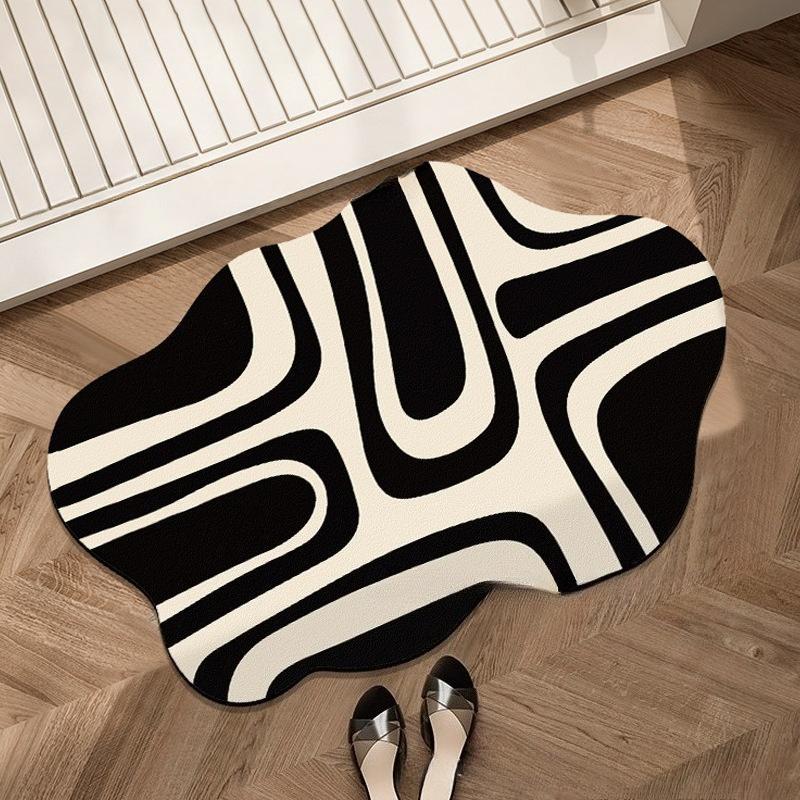2026 Geometric Diatomaceous Earth Floor Mat, Bathroom Door Absorbent Foot Mat, Anti Slip Carpet, Dirt Resistant Pad and Wear-resistant Rug