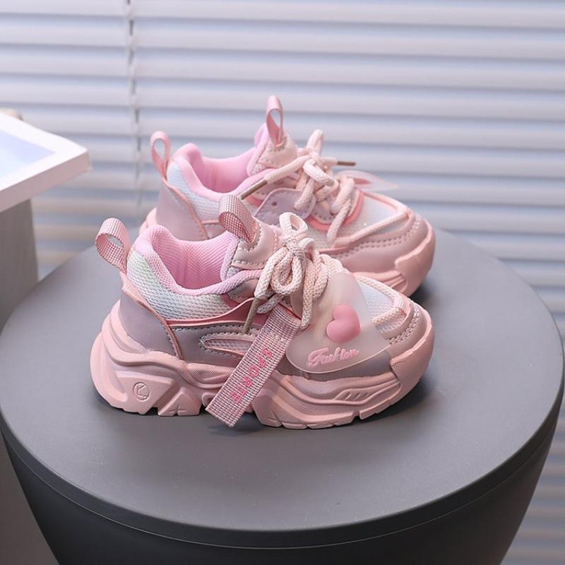 Girls' Sports Shoe 2024 Spring and Autumn New Children's Dad Shoes   Mesh shoes boy's Versatile Little White Shoes