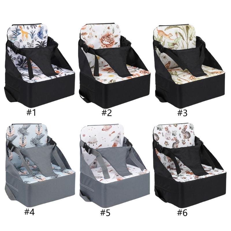 Cestovní podložka na dětskou sedačku, skládací polštářek na jídelní židličku s více ochrannými pásy pro jídelní židle