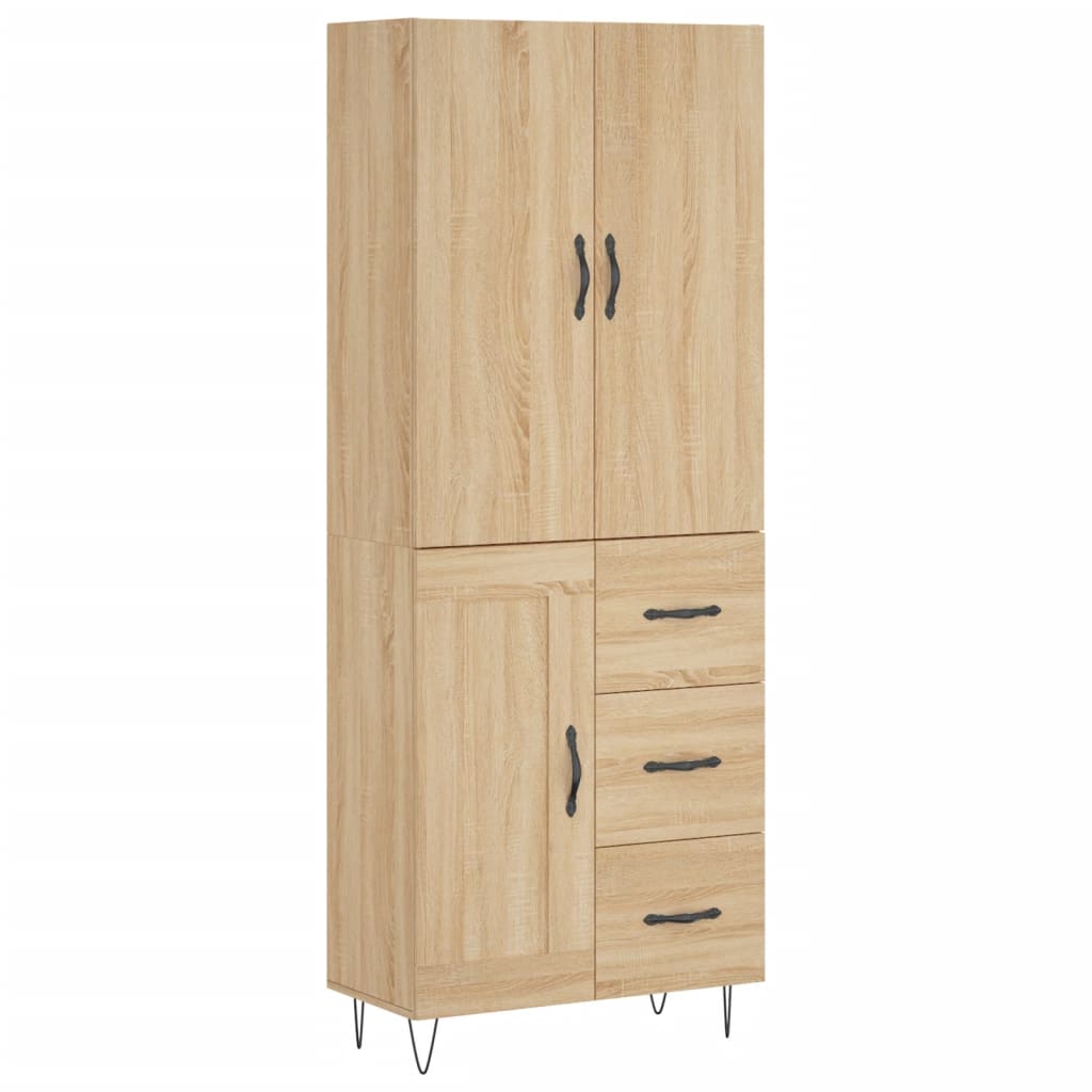 Vidaxl Display Cabinet, Sonoma Oak, 69.5X34X180 Cm, Wood-Based Material
