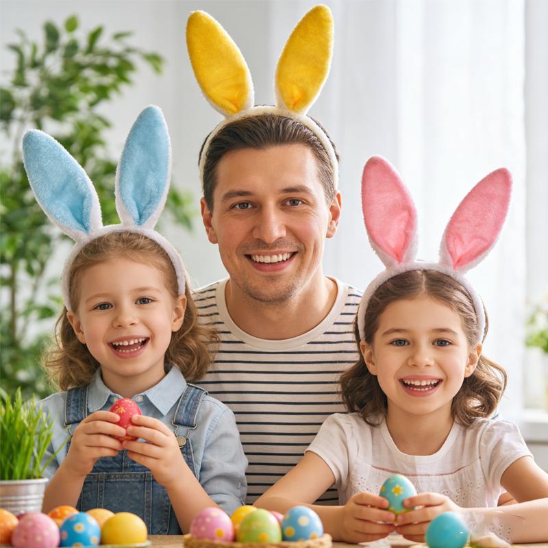 Plush Rabbit Ear Hair Hoop Bunny Ears Headband for Theme Party Stage Performance Easter Cosplay Costume Accessory Hoop Hair