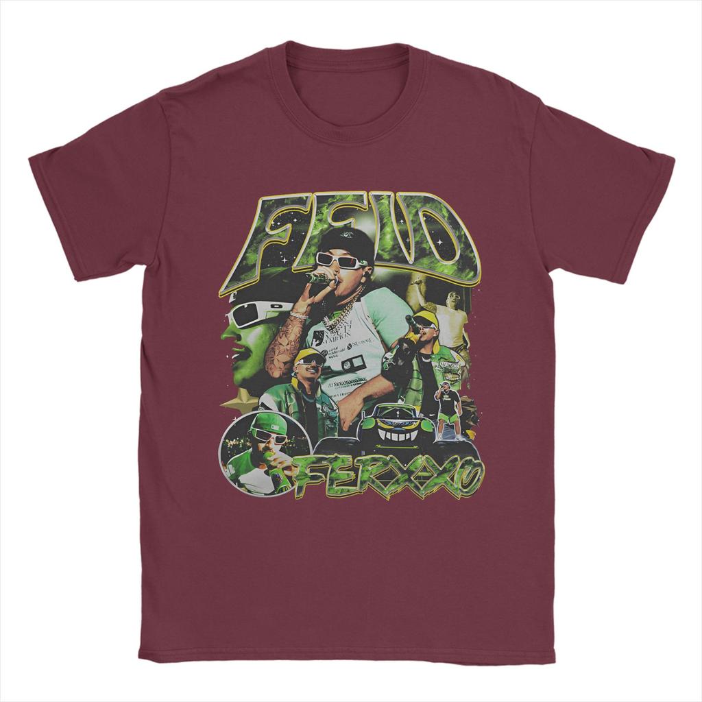 Unisex Womens T Shirt Colombian Singer Feid Ferxxo Green TShirts Hipster Beach Tee Shirt Vintage Cotton Clothes Gift Idea