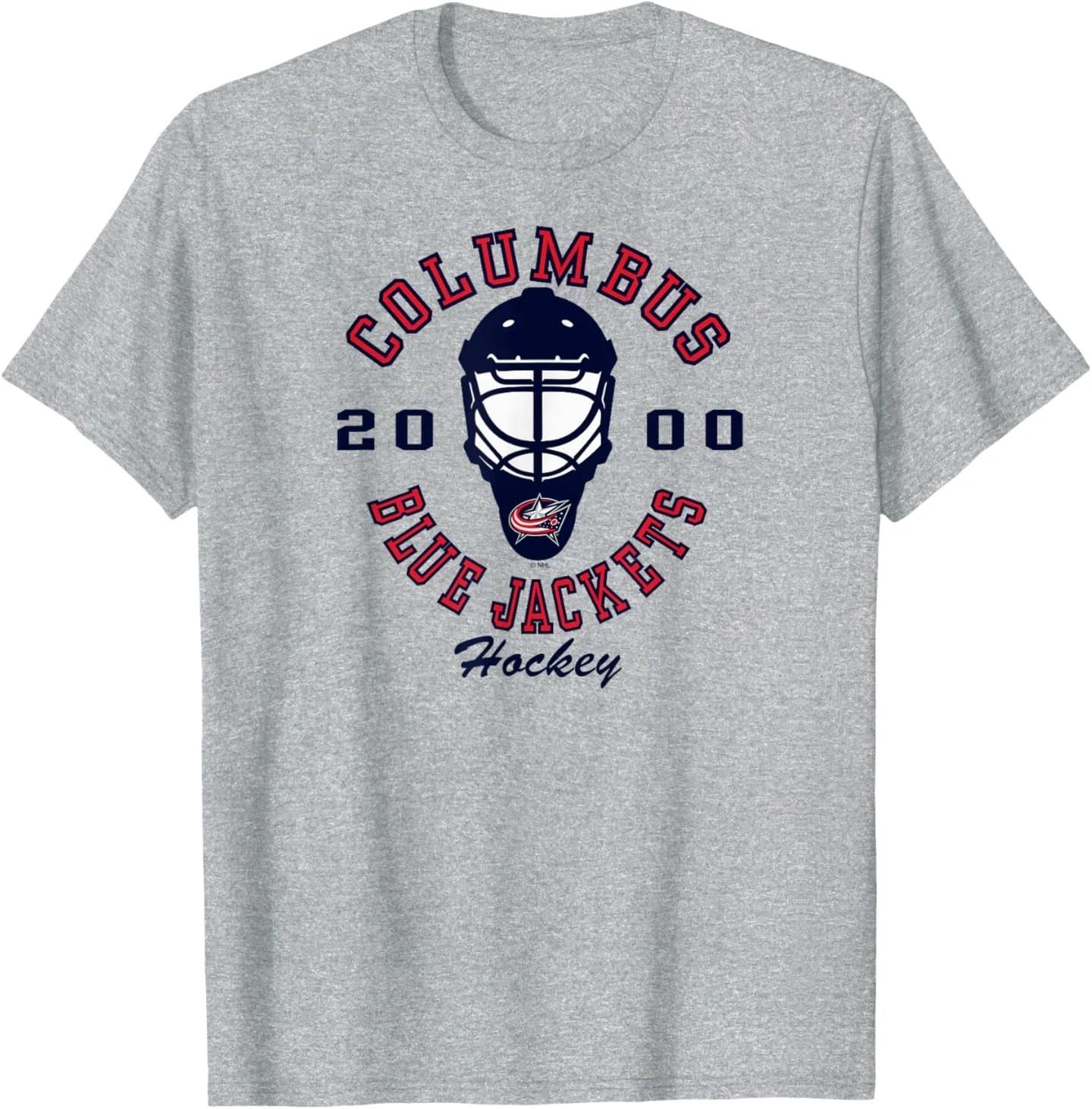 Columbus Blue Jackets Hockey Mask Gray NHL Licensed T-Shirt S
