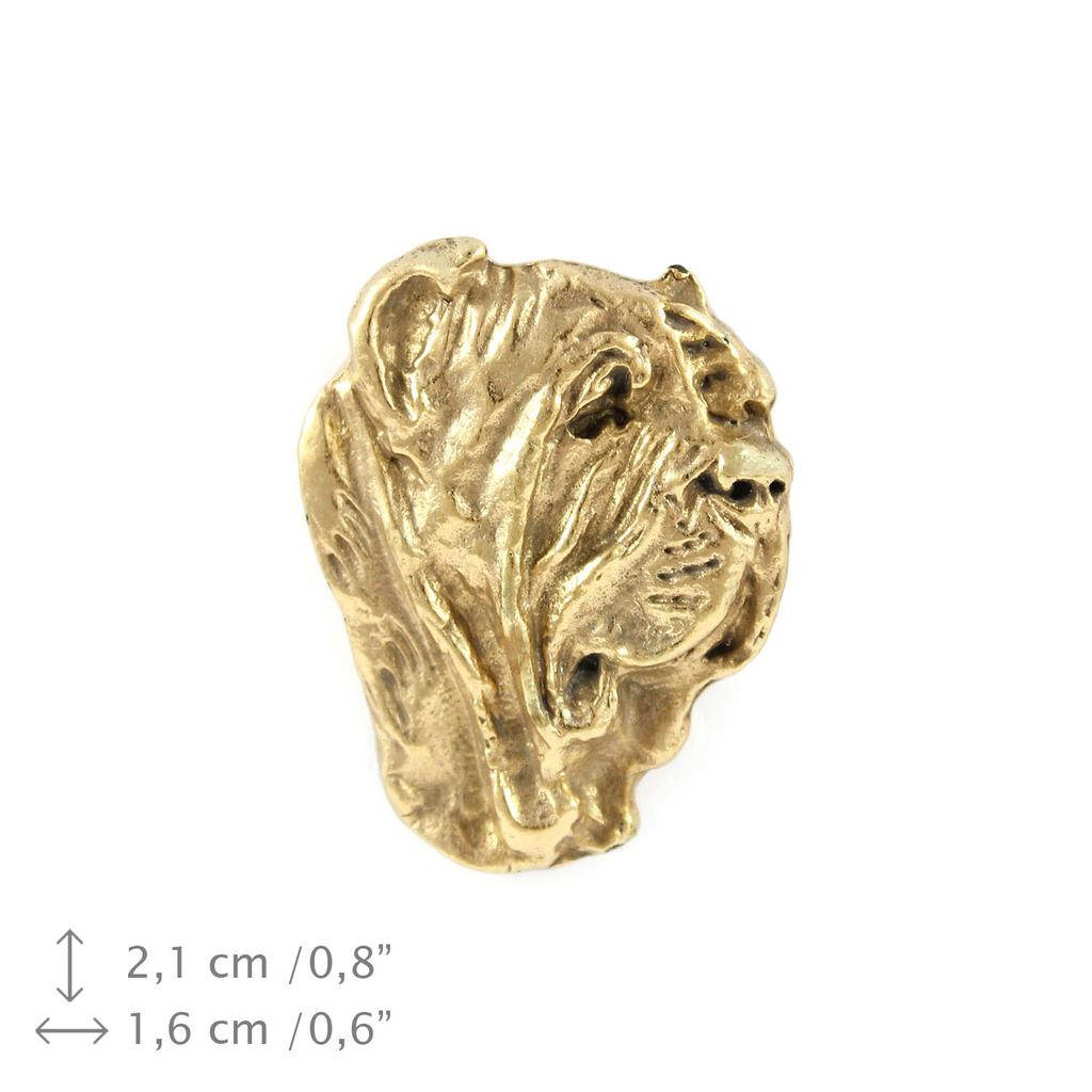 Neapolitan Mastiff, Mastino Napoletano II - Dog Brooch In Decorative Box, Elegant Gold-plated Pin, Art-Dog Brand Jacket Pin