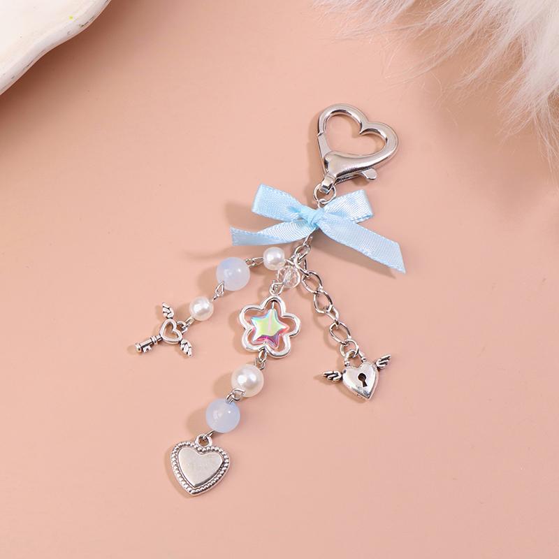 

Кружевной брелок-бантик, звезда, любовь, бант, клубничка, шарм, подвеска для сумки, кольцо для ключей, ювелирное украшение, декор для сумки