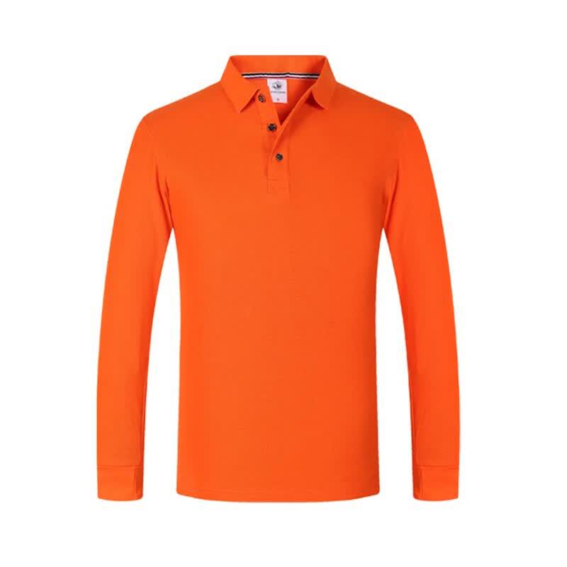 Huisiyuan Men's Thickened Relaxed Fit Long Sleeve Polo Shirt