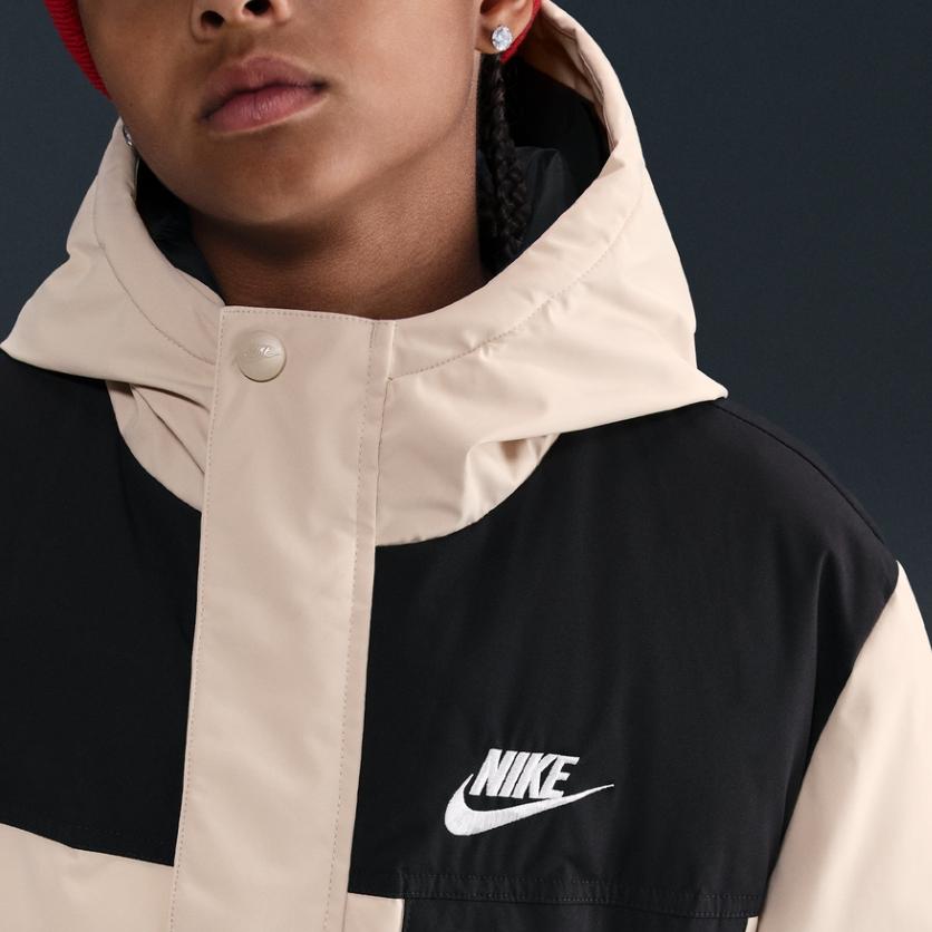 Nike Down Jacket Duck Down Warm Casual Fleece Hooded Zipper Kids Kids jackets IO6150-126