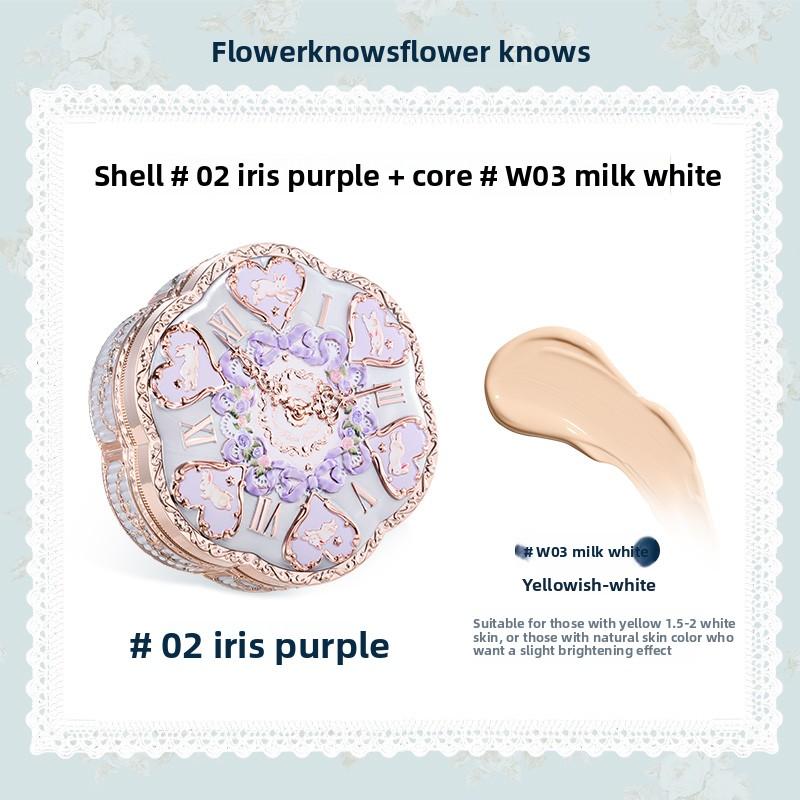 Flower Knows Make-up Base Garden Air Cushion Foundation CC Cream Hautfreundlicher Concealer Make-up Feuchtigkeitsspendend Natürliche Abdeckung