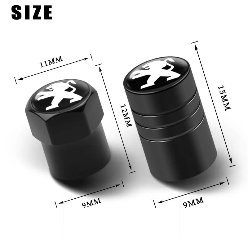 4Pcs Car Tire Valve Stems Cap Aluminum Wheel Stem Air Caps For Peugeot 108 106 406 407 408 206 207 208 306 307 308 508 2008 3008