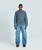 51Peosenteu Metal Logo Denim Knit - Blue