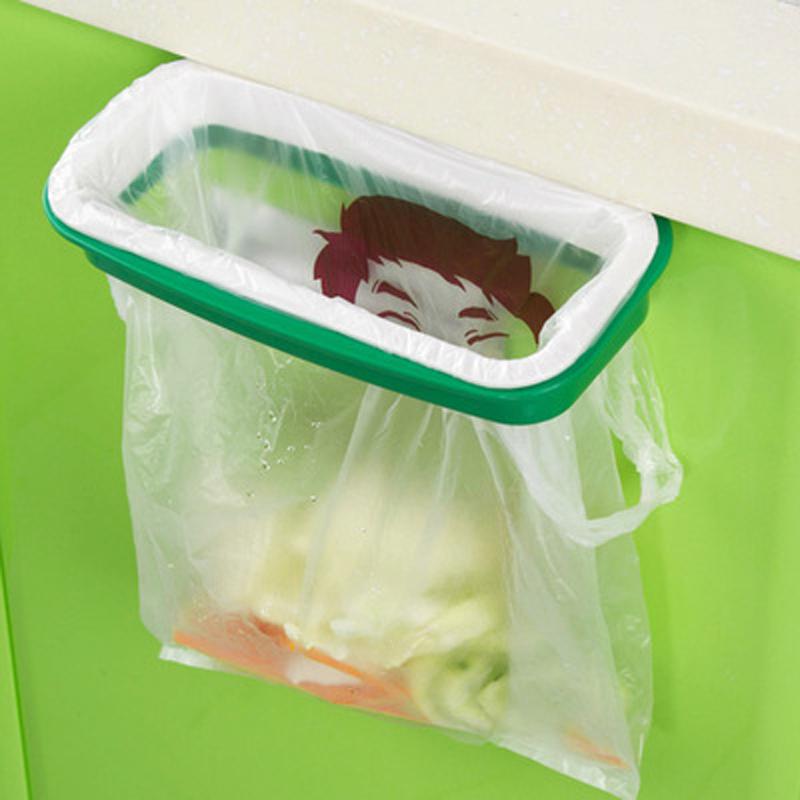 Cupboard Door Back Hanging Trash Rack Storage Kitchen Garbage Rubbish Bag Holder Kitchen Cabinet Trash Rack Home Storage зелёный
