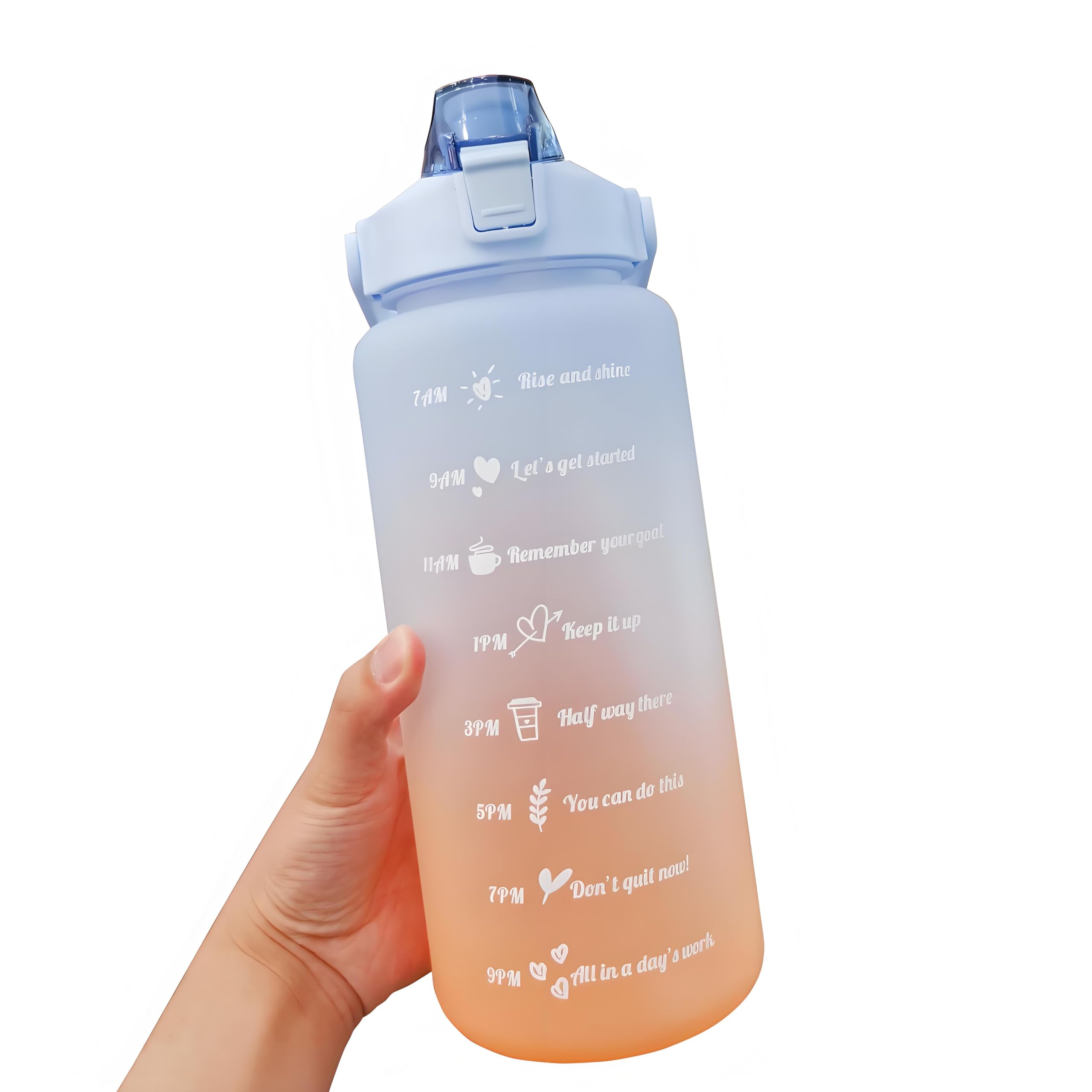 

of food MYEEDA 2 liter water bottle with memory 2l bottle Water bottle 2 liters Water bottle Direct drinking Stylish Motivational water bottle синий