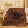 HD Retro Wood Grain Tree Growth Ring Brown Gray Flannel Blanket,Ultra Soft Plush Throw for Home Bedroom Bed Sofa Cover Gift Kid