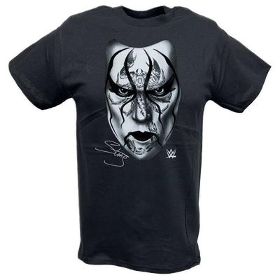 Sting Scorpione Nero Faccia WWE Maglietta Uomo