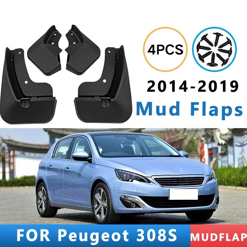 Mud Flaps Fit for Peugeot 308S 2014- 2015 2016 2017 2018 Mudguards Tire Fenders Splash Proof Accessories Wheel Guards 4ps 308S 2014-2019