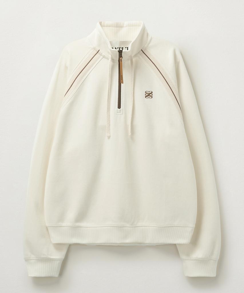 Seteo Lawton Half Zip-Up Sweatshirt Cream